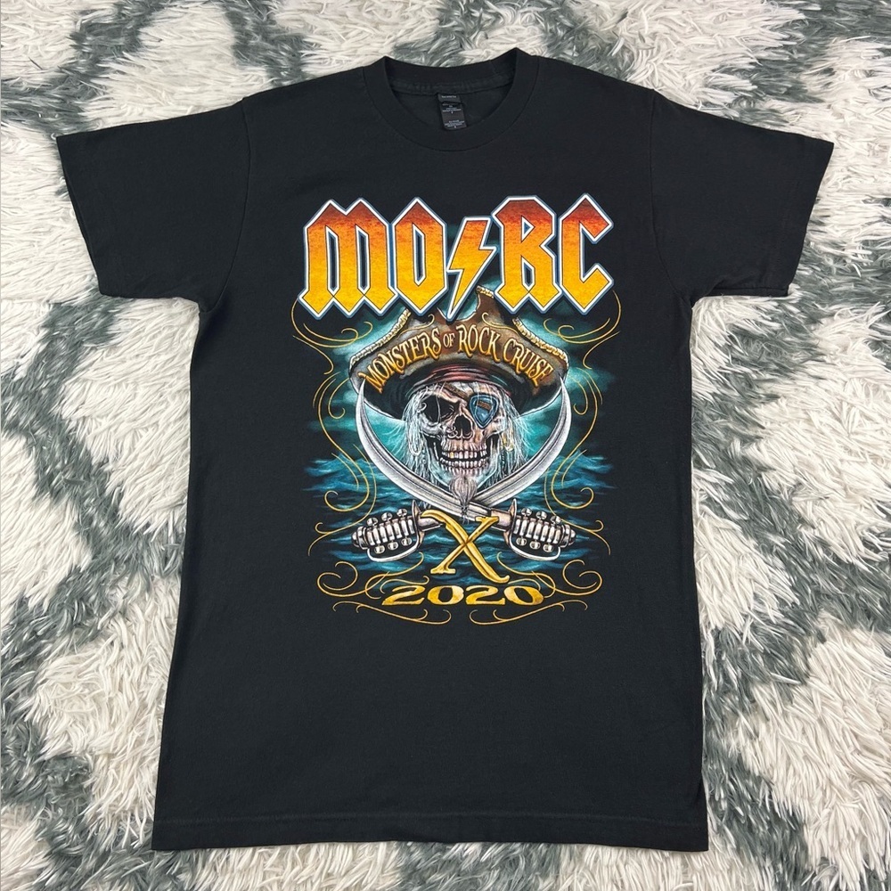 Monsters Of Rock Cruise Men's Black T-Shirt Metal Tesla Krokus Extreme 2020 Sz S